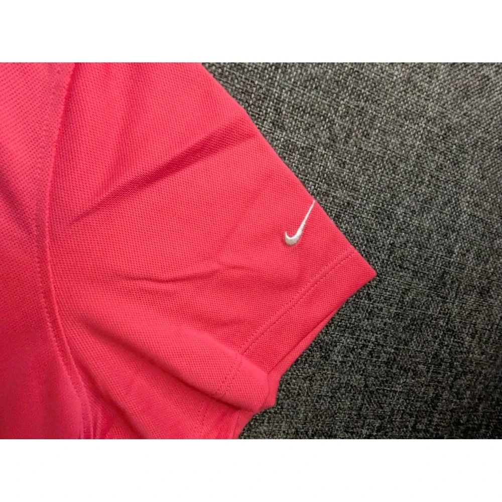 Nike Golf Women's Medium Dri Fit Pink Polo Shirt‎ Stretch Athletic Tennis